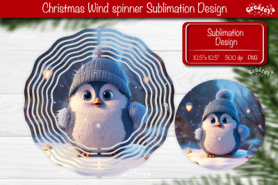 Penguin wind spinner Christmas Wind spinner Sublimation