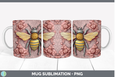 3D Dragonflies Mug Wrap | Sublimation Coffee Cup Design