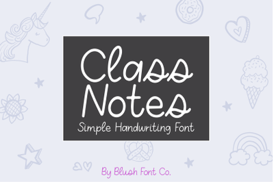 CLASS NOTES Handwriting Font