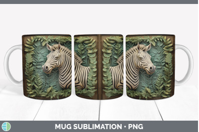 3D Zebra Mug Wrap | Sublimation Coffee Cup Design