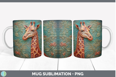 3D Giraffe Mug Wrap | Sublimation Coffee Cup Design