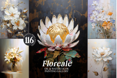 Flower oil and watercolor paintings/ floral posters / prints