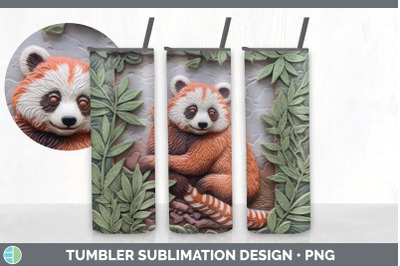 3D Red Panda Tumbler | Sublimation 20 oz Skinny Tumbler Design