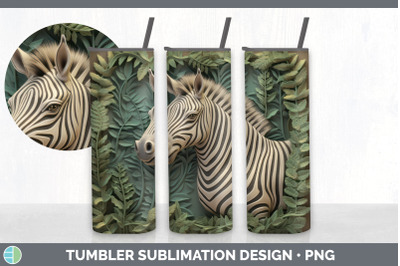 3D Zebra Tumbler | Sublimation 20 oz Skinny Tumbler Design