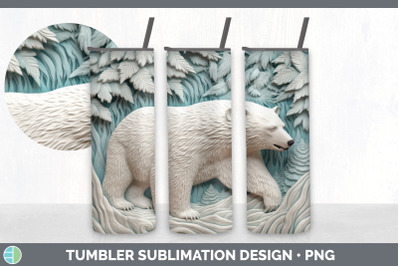 3D Polar Bear Tumbler | Sublimation 20 oz Skinny Tumbler Design