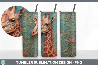 3D Giraffe Tumbler | Sublimation 20 oz Skinny Tumbler Design