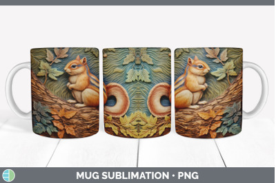 3D Chipmunk Mug Wrap | Sublimation Coffee Cup Design