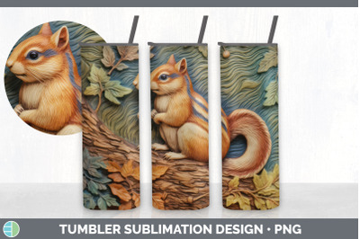 3D Chipmunk Tumbler | Sublimation 20 oz Skinny Tumbler Design