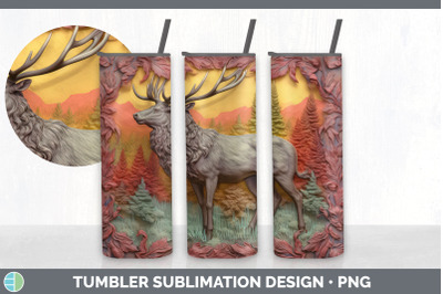 3D Elk Tumbler | Sublimation 20 oz Skinny Tumbler Design
