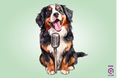 Singer Bernese Mountain Dog Clipart