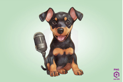 Singer Doberman Pinscher Dog Clipart