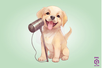 Singer Labrador Retriever Dog Clipart