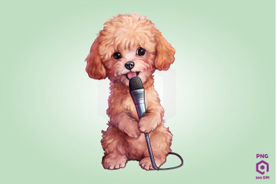 Singer Poodle Dog Clipart