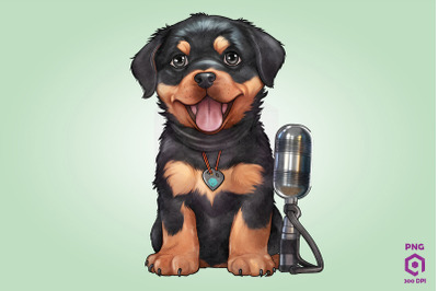 Singer Rottweiler Dog Clipart