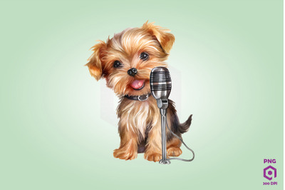 Singer Yorkshire Terrier Dog Clipart