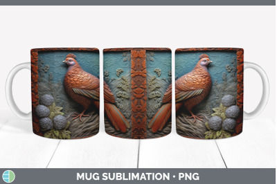 3D Grouse Mug Wrap | Sublimation Coffee Cup Design