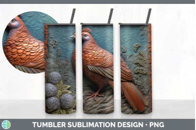 3D Grouse Tumbler | Sublimation 20 oz Skinny Tumbler Design