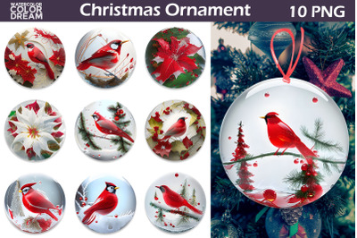 3D Christmas &nbsp;Ornament. Cardinal Christmas Ornament Bundle
