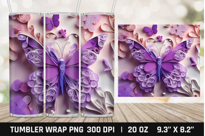 Skinny Butterfly Tumbler PNG | Tumbler Wrap PNG