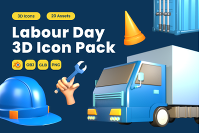 Labour Day 3D Icon Pack Vol 9