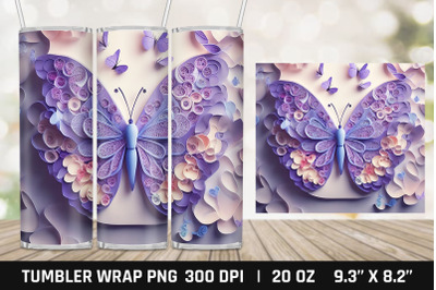 Butterfly Tumbler Wrap PNG | 20 OZ Tumbler Wrap Sublimation