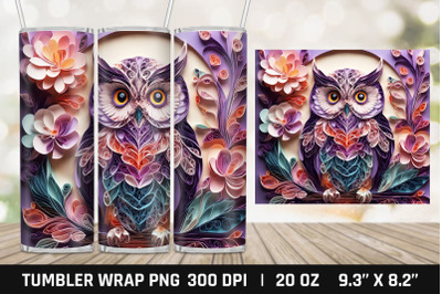 Owl Tumbler Wrap PNG | Skinny Tumbler Sublimation