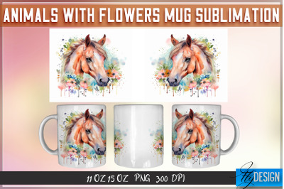 Animals with Flowers 11 Oz | 15 Oz Mug Sublimation