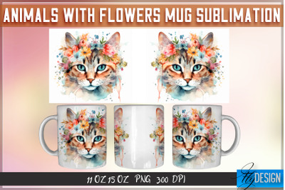 Animals with Flowers 11 Oz | 15 Oz Mug Sublimation