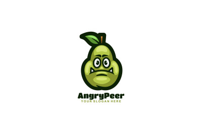 angry pear vector template logo design