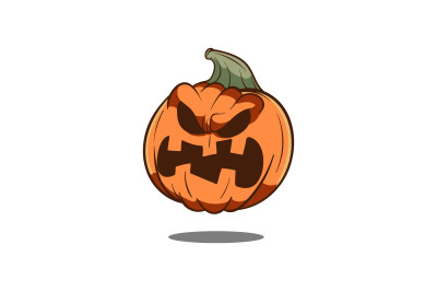 angry pumpkin vector template logo design