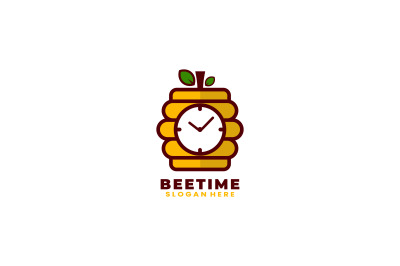 bee nest time clock vector template logo design