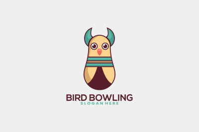 bird bowling ball vector template logo design