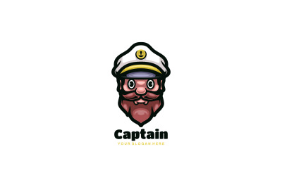 captain head vector template logo design