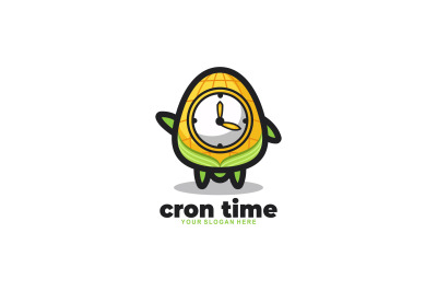 corn clock time vector template logo design