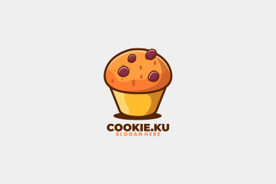 cup cake chocolate chip vector template logo design