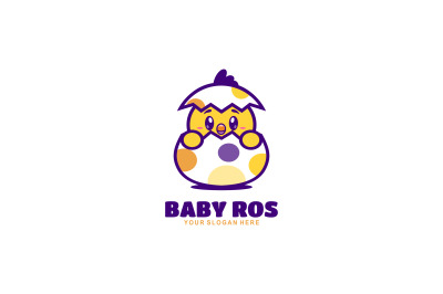 cute baby chicken vector template logo design