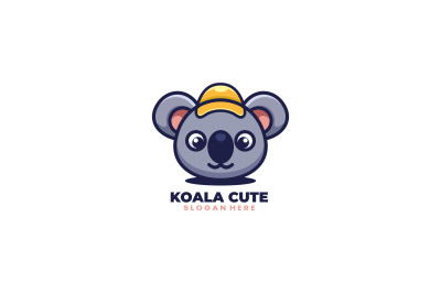 cute baby koala vector template logo design