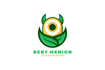 cute baby menion vector template logo design