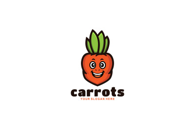 cute carrot vector template logo design