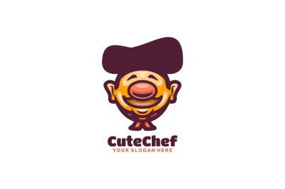 cute chef vector template logo design