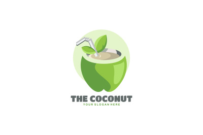 cute coconut vector template logo design