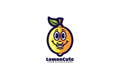 cute lemon vector template logo design