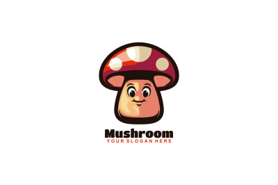 cute mushroom vector template logo design