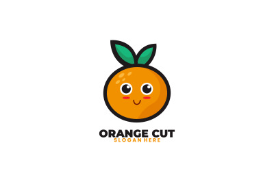 cute orange fruit vector template logo design