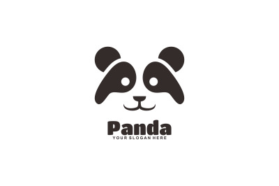 cute panda head vector template logo design