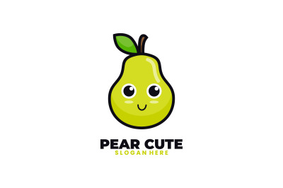 cute pear vector template logo design