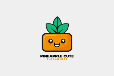 cute pineapple vector template logo design