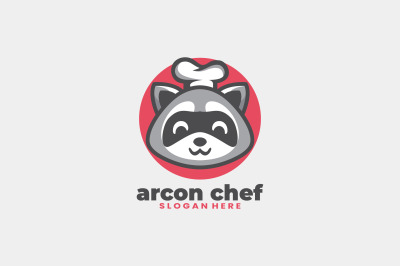 cute racoon chef vector template logo design
