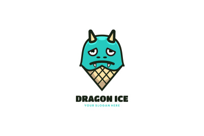 dragon ice cream cone vector template logo design