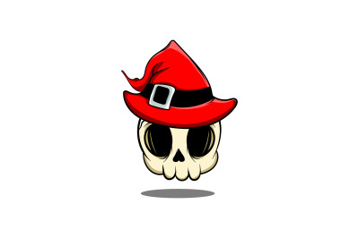 evil skull magician vector template logo design